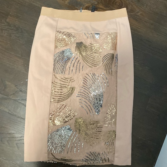 BCBGMaxAzria Dresses & Skirts - Matching- BCBG sequin and lace straight skirt. Fireworks pattern.